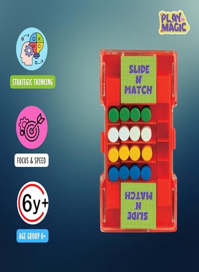 PlayMagic Slide N' Match Portable Pocket Puzzle Game|Strategic Thinking & Problem-Solving Mini Game|Exercise Brain & Boost Cognitive Skills|Indoor-Outdoor Toy|Birthday Gift for Kids 5yr+|Made In India - Image 4